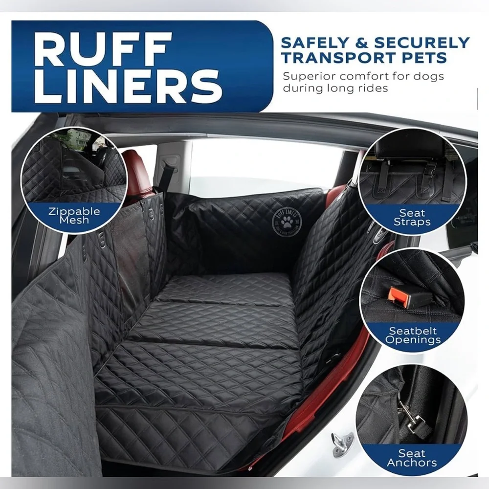 Truck Back Seat Cover for Dogs - Dog Hammock for Truck with Door Protection